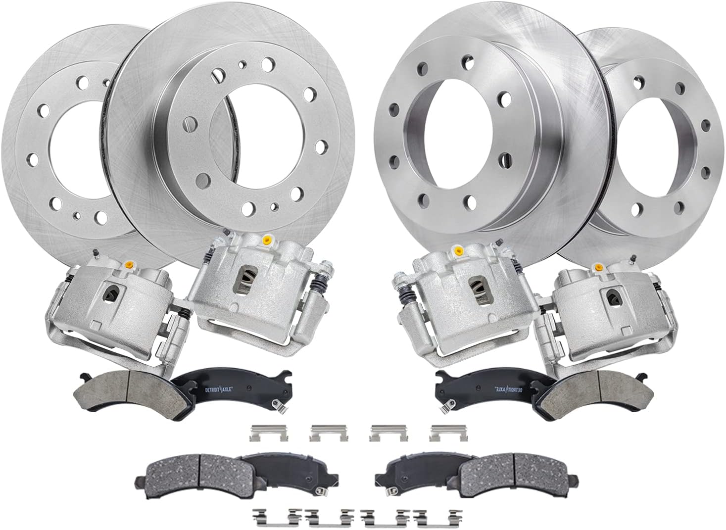Detroit Axle - 12pc Brake Kit for 2003-2020 Express Savana 3500, 2006-2016 Express Savana 2500, Front & Rear Disc Brake Rotors Ceramic Brakes Pads Brake Calipers