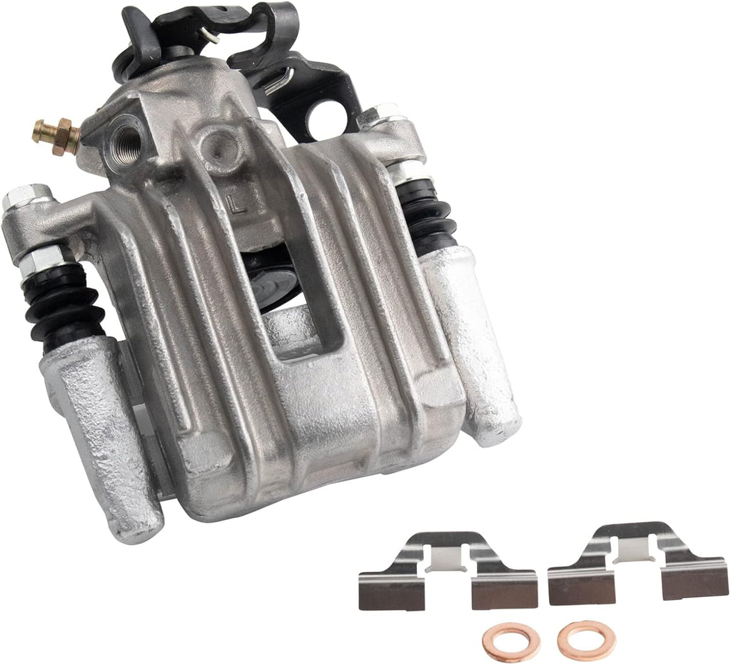 TRQ Performance Rear Brake Pad and Rotor Set Ceramic Solid Rotors Calipers Compatible with 2007-2010 Volkswagen Beetle