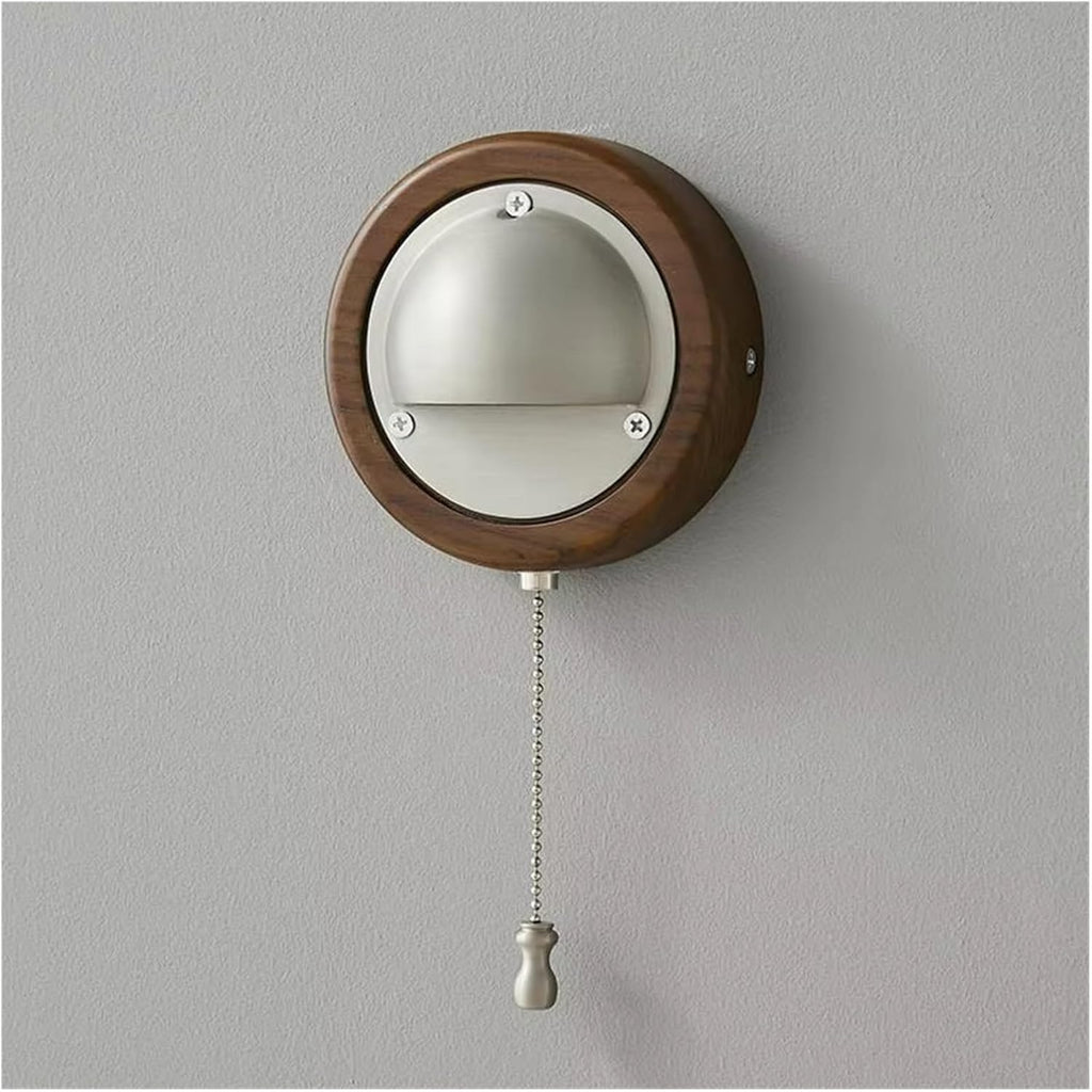 Wall Lamp E27 Bulb Made of Gold and Silver Wood with Switch, Living Room Staircase Hallway Light,Bathroom