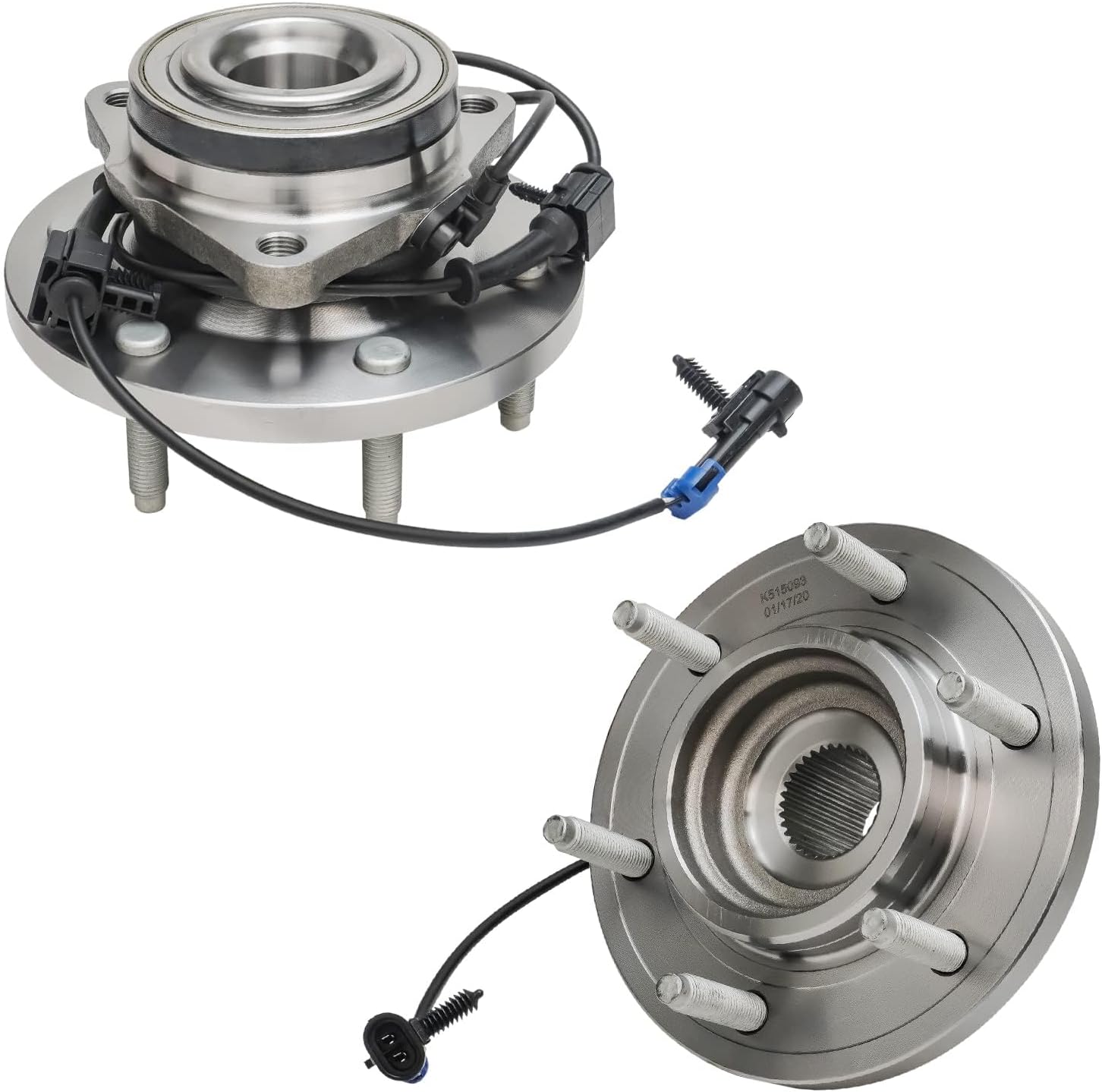 Detroit Axle - Front Wheel Bearing Hubs Brake Kit for 2006-2010 Hummer H3 2009-2010 H3T Disc Brake Rotors Ceramic Brakes Pads Wheel Bearing Hubs Assembly Replacement