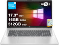 HP 17 Business Laptop | 17.3' HD+ IPS Anti-Glare | Intel 8-core i3-N305 | 16GB DDR4 512GB SSD |Type-C Long-Lasting Battery Fast Charging Privacy Camera Win11 w/DLCA Accessory
