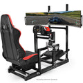 Anman 8040 Aluminum Profile Racing Simulator Cockpit with Triple Monitor Mount and Red Seat,Fit for Logitech, for Thrustmaster,for Moza Direct Drive Steering Wheel Cockpit Excluding electronic devices