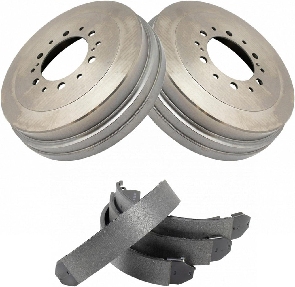 TRQ Rear Brake Shoe & Drum Kit Compatible with 2002 Toyota 4Runner 2003-2004 Tacoma Tundra