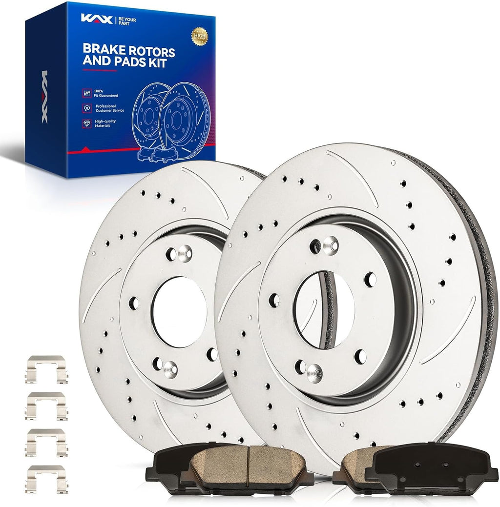 KAX Front Brake Kit for Hyundai Veloster 2013 2014 2015 2016, 11.81inch Brake Rotors Pads Kit, #31427+D1413 Front Brakes