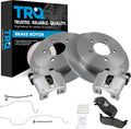 TRQ Rear Brake Pad and Rotor Set Ceramic Rotors Calipers Hoses Compatible with 1999-2003 Ford F-150 2004 F-150 Heritage