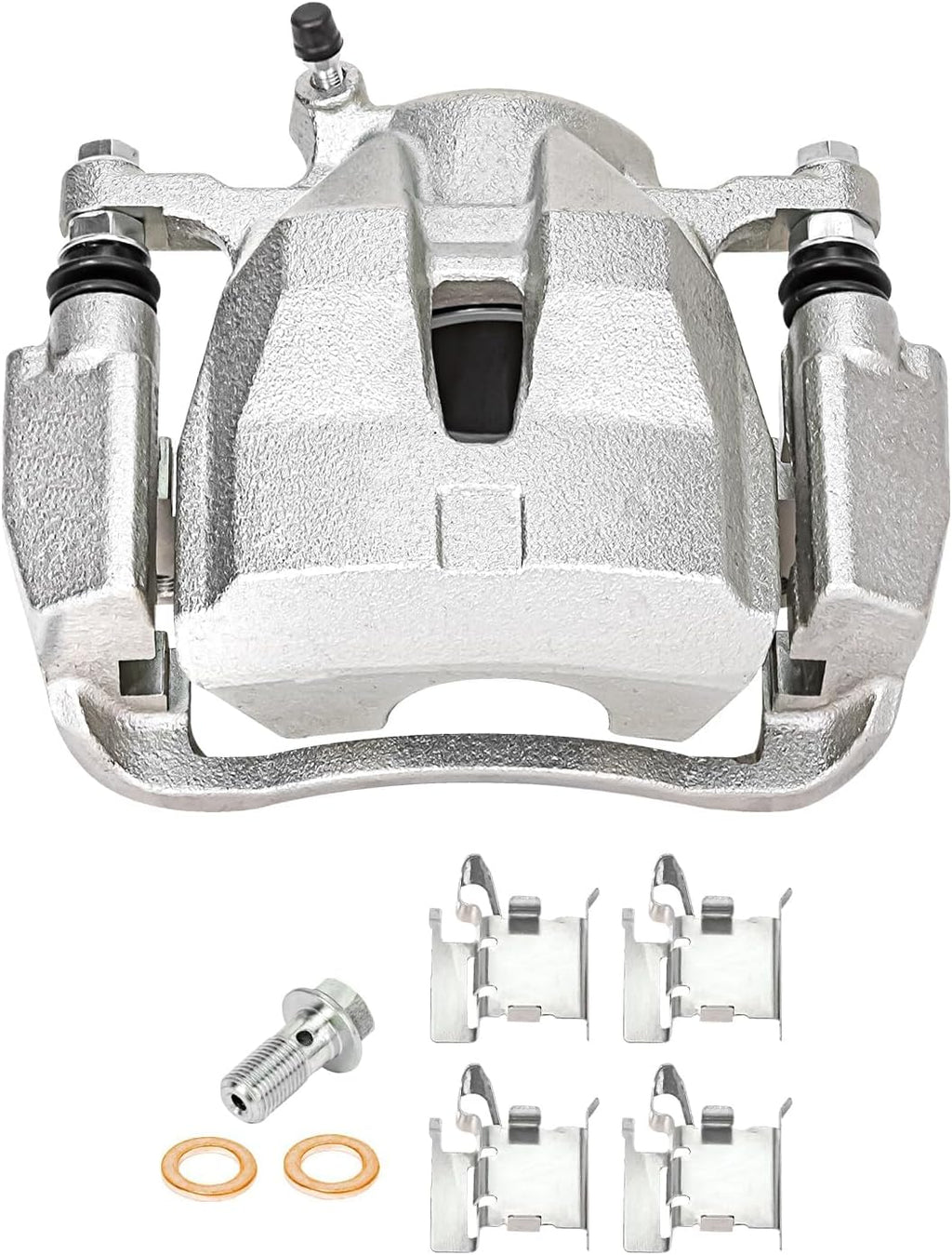 Detroit Axle - FWD Front Steering Knuckles & Wheel Hub Bearings Disc Brake Calipers with Brackets Replacement for 2009-2013 Toyota Matrix 2.4L