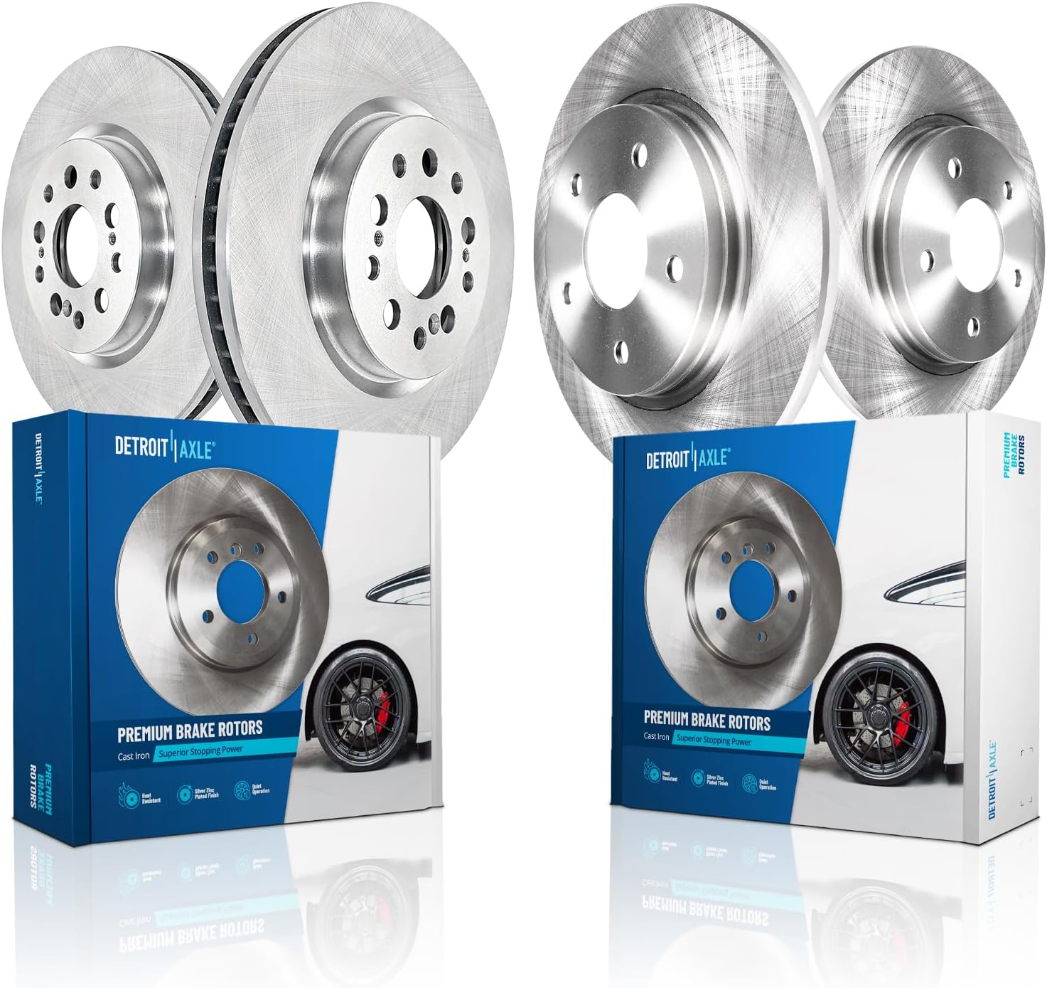 Detroit Axle - 4pc Brake Rotors for 2017 2018 2019 2020 2021 Honda Clarity, Disc Brake Rotors Replacement : 12.28' inch Front Rotor 12.20' inch Rear Rotor