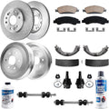 Detroit Axle - Front Brake Kit for 09-13 Silverado Sierra 1500 GMC Chevy, Sway Bars Lower Ball Joints Disc Brake Rotors Ceramic Brake Pads Rear Brake Drums Brake Shoes Replacement