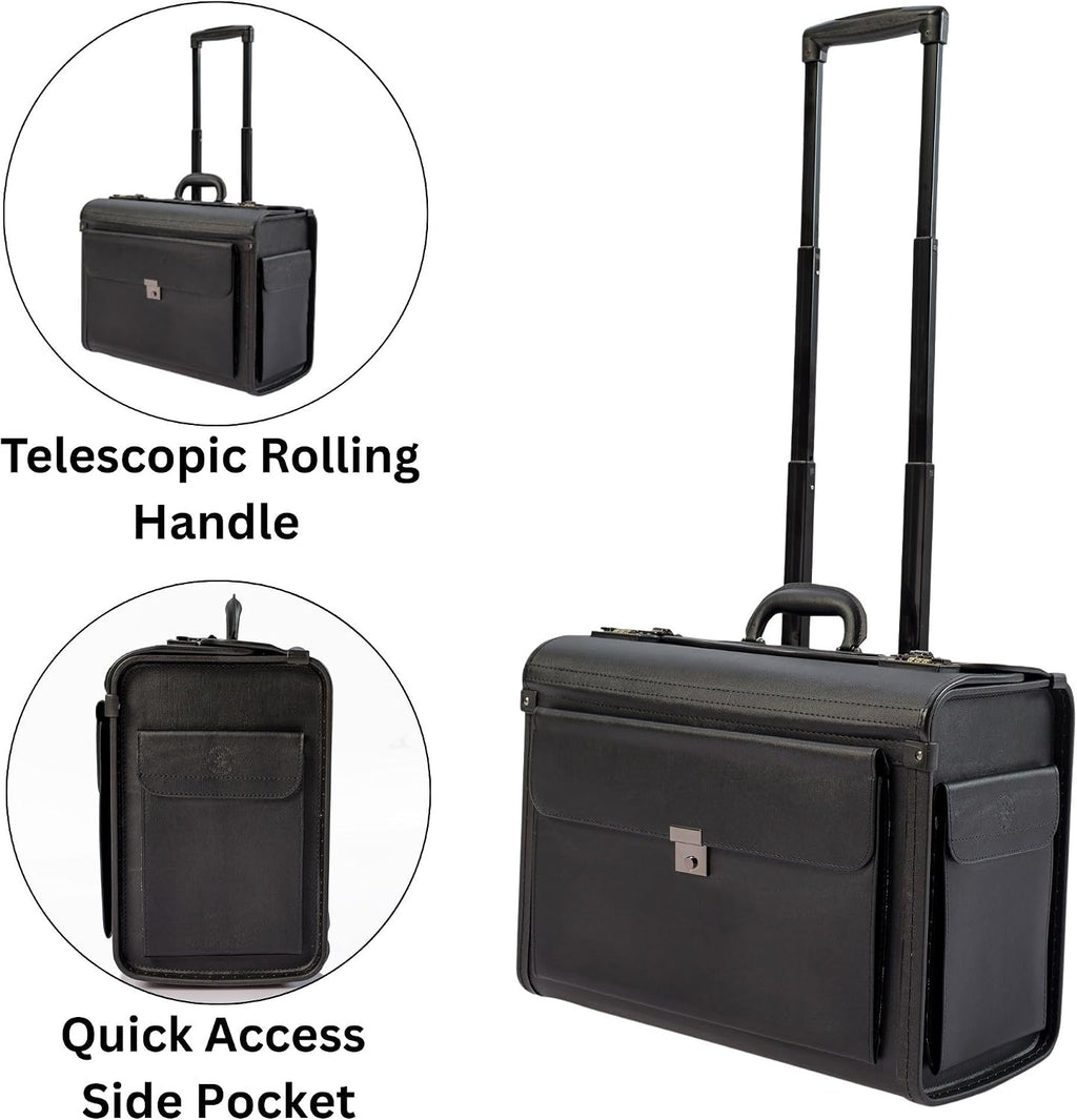 HAMMER ANVIL 19 Wheeled Briefcase Rolling Case Sales Sample Pilot Lawyer Attache