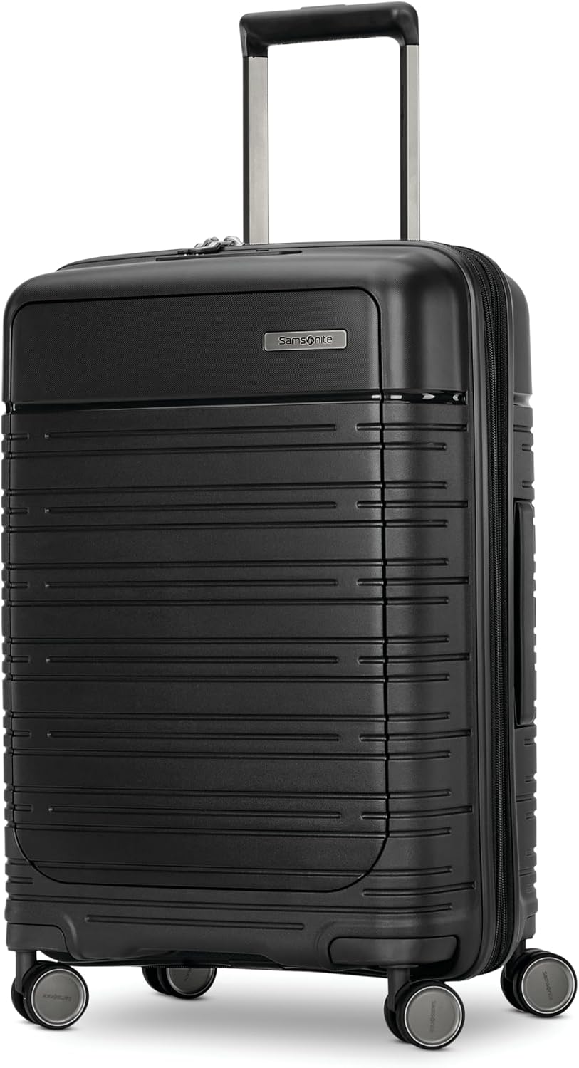 Samsonite Elevation Plus - Carry-On Hardside Luggage with QuickEntry™ Front Compartment - Scratch Resistant Polypropylene Shell, AirTag Holder, TSA Lock, Airline Approved - Triple Black