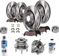 Detroit Axle - Front and Rear Disc Brake Rotors and Pads Wheel Bearings and Hubs Replacement for 2007 2008 2009 2010 Ford Edge Lincoln MKX - 14pc Set