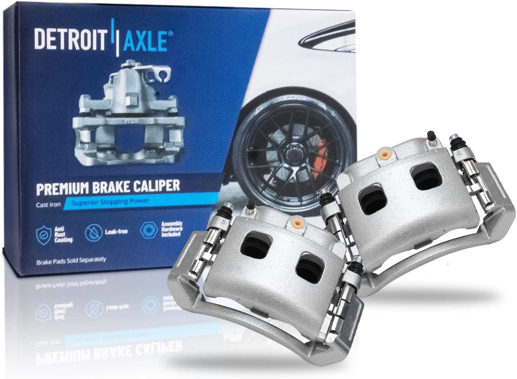 Detroit Axle - Front Brake Kit for 05-06 Dodge Durango, 02-05 Ram 1500, 13.23'' inch Disc Brake Rotors Ceramic Brake Pads Brake Calipers 2002 2003 2004 2005 2006 Replacement