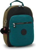 Kipling Women's Seoul Small Tablet Backpack, Durable, Padded Shoulder Straps with Tablet Sleeve, Black Khaki