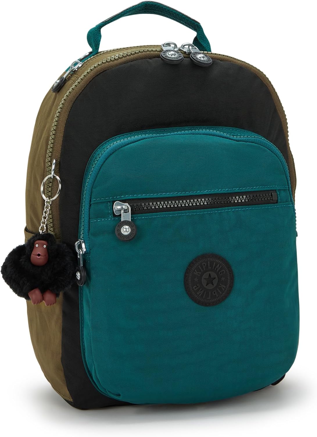 Kipling Women's Seoul Small Tablet Backpack, Durable, Padded Shoulder Straps with Tablet Sleeve, Black Khaki