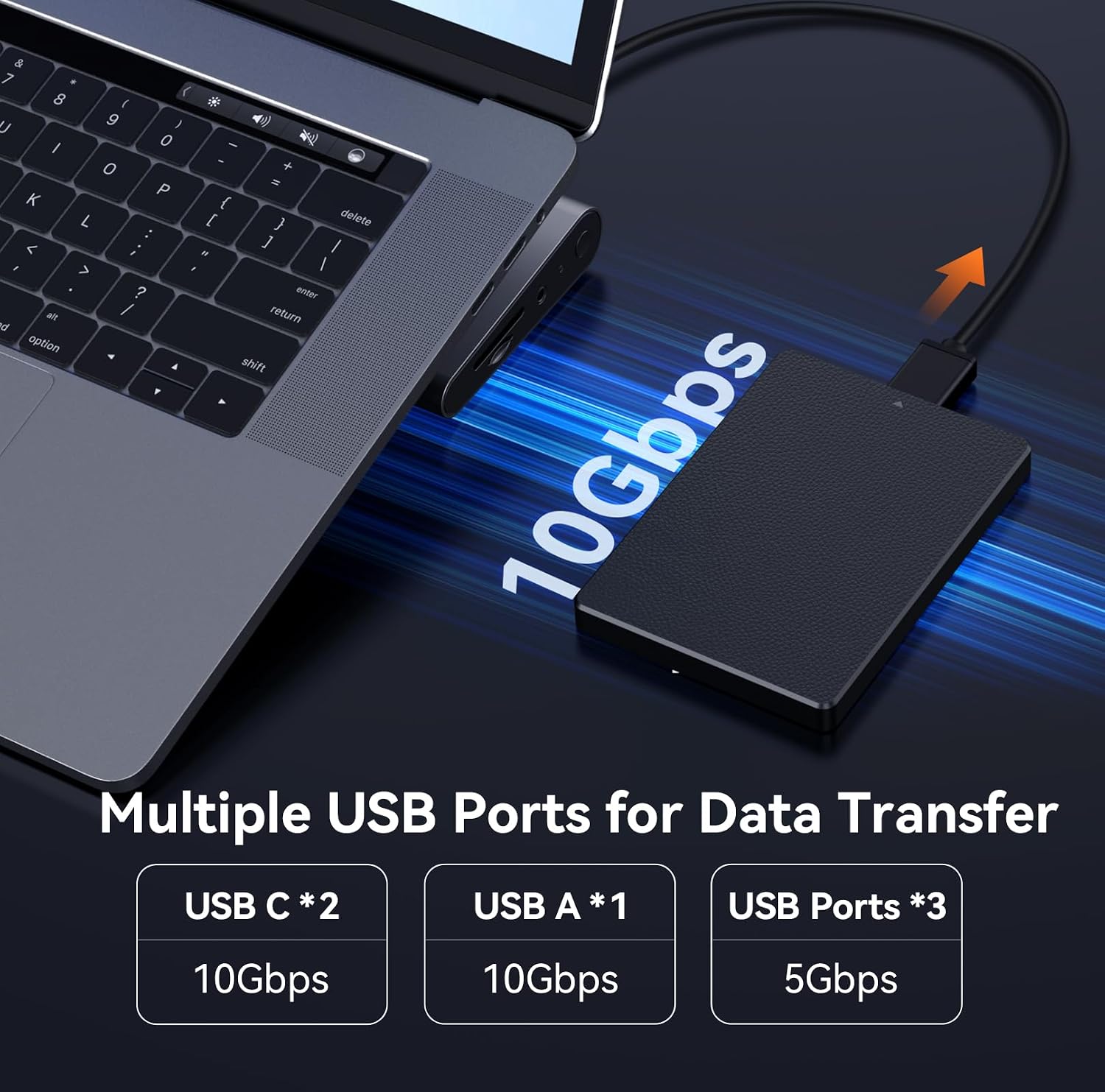 TobenONE 16-in-1 USB-C Docking Station 3 Monitors & Dual Monitor,2 HDMI+DP+6 USB Ports for Office & Home Use,Capable of 100W Power Supply & 2.5Gbps Ethernet, Used with Dell/HP/Lenovo