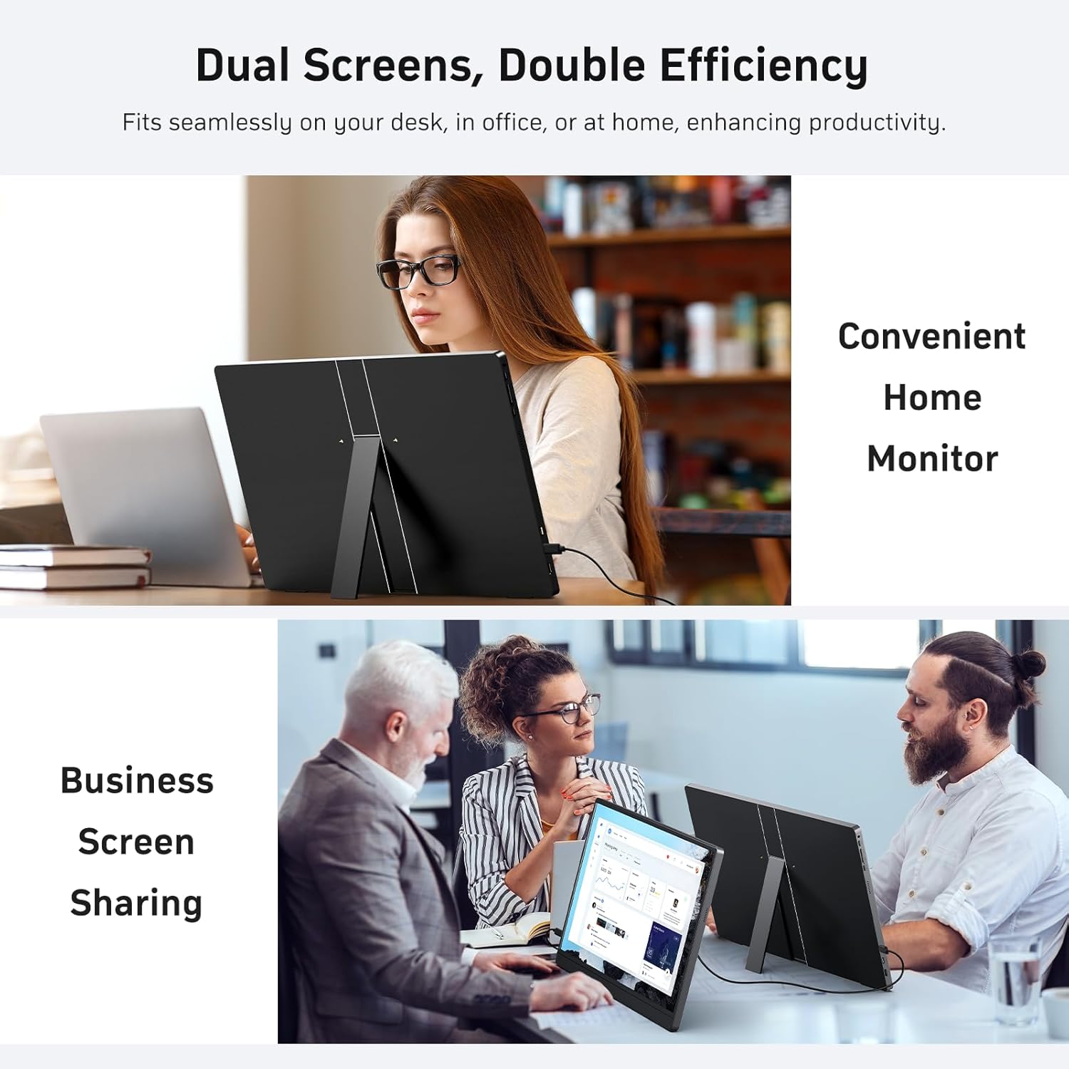 MNN 18.5'' Portable Monitor 100Hz, FHD 1080P IPS Laptop Screen with Built-in Stand & Dual Speakers, USB-C HDMI External Display for Laptop PC Phone PS5 Xbox Switch, Travel Gaming Monitor