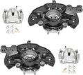 Detroit Axle - FWD Front Steering Knuckles & Wheel Hub Bearings Disc Brake Calipers with Brackets Replacement for 2009-2013 Toyota Matrix 2.4L
