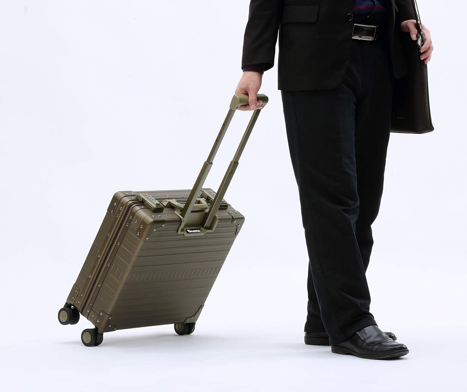 Aleon All Aluminum Lightweight 17' Rolling Laptop Catalog Case, Vertical Opening with TSA Locks & Aircraft-Grade Aluminum Frame