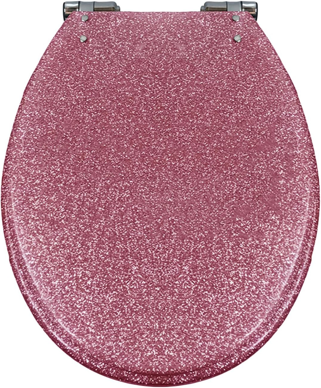 Pink,Wemune Glitter Toilet Seat, 36 * 42Cm Resin Toilet Seats Round, Thicken Toilet Lid Slow Close, Quick Release, Easy To Clean & Install(Gold, Silver, Pink, Black)