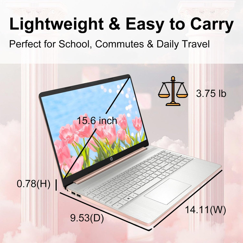 HP 15.6' Laptop Computer for Business & Student | AMD High-Performance CPU | 8GB RAM | 512GB SSD| Up to 9 Hours Battery Life | Fast Wi-Fi & Bluetooth | WOWPC USB