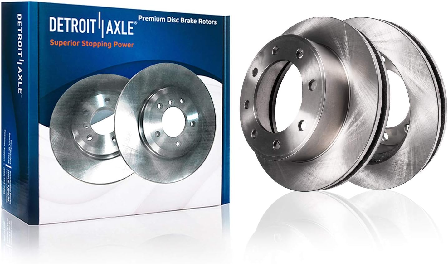 Detroit Axle - 4WD Front Wheel Bearing Hubs Brake Kit for Chevy GMC Avalanche Suburban Yukon XL 2500, Silverado Sierra 1500 2500 HD 3500, Hummer H2, Wheel Bearing Hubs Disc Brake Rotors Brake Pads