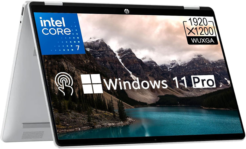 HP OmniBook 5 Flip 2-in-1 Business Laptop - 14' 2K Touchscreen Laptop - Intel Core 7-16GB LPDDR5 RAM - 1TB SSD - 5MP IR Camera | Wi-Fi 6E | Microsoft Copilot | Windows 11 Pro - Glacier Silver