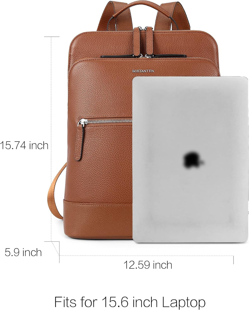 BOSTANTEN Leather Laptop Backpack for Women 15.6 inch Computer Bag Travel Work Daypack