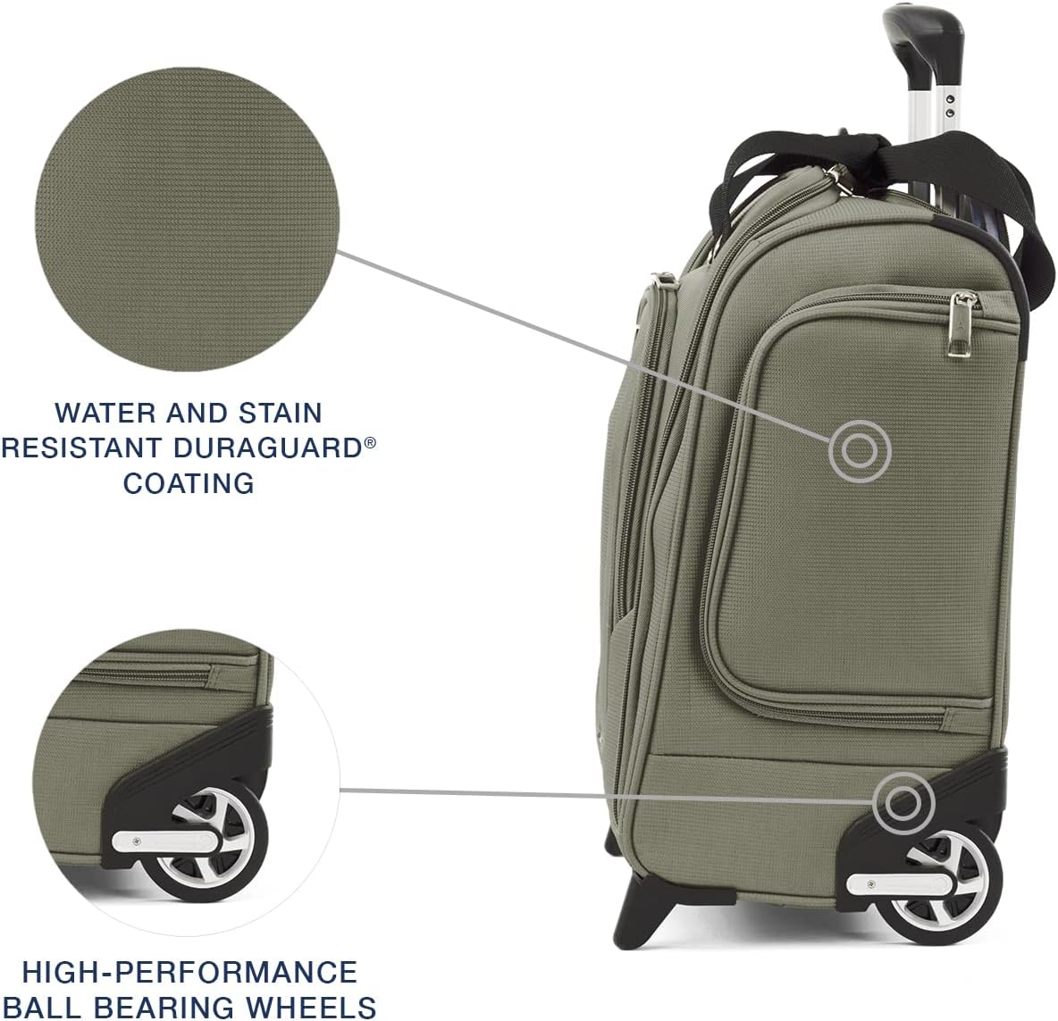 Travelpro Luggage Maxlite 5 Softside Lightweight Rolling Underseat Compact Carry on Upright 2 Wheel Bag, 15-Inch — Slate Green