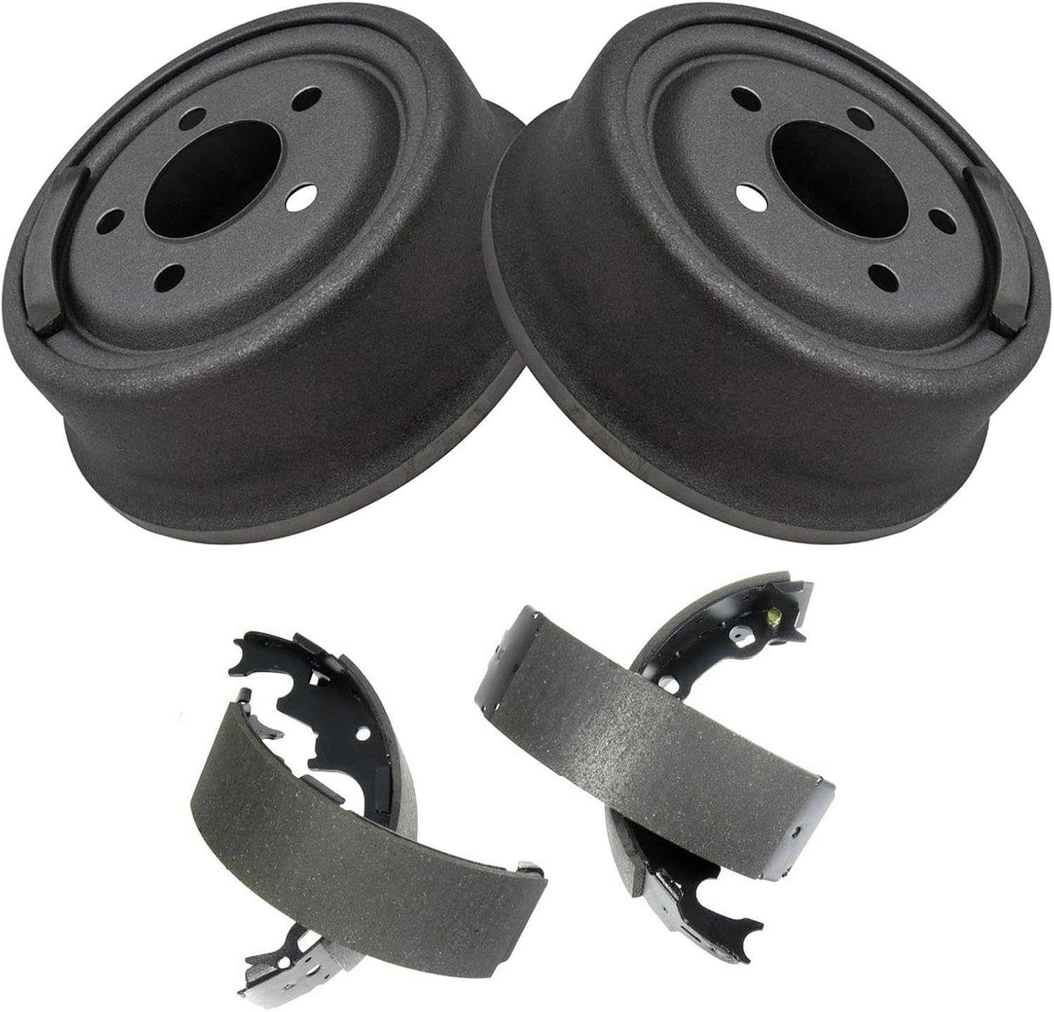 TRQ 9' Rear Brake Drum & Bonded Shoe Set Pair Kit for Jeep Wrangler Pickup Truck