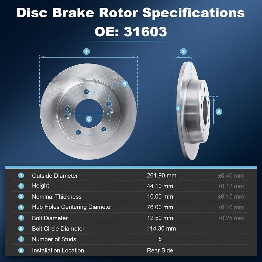 Front & Rear Disc Brake Rotors & Ceramic Brake Pads Kit Fit for Hyundai 11-16 Elantra, 13-16 Elantra GT, 12-15 Veloster; for Kia 14-16 Forte, 14-16 Forte Koup/Forte5#31584 31603 D1543 D1544