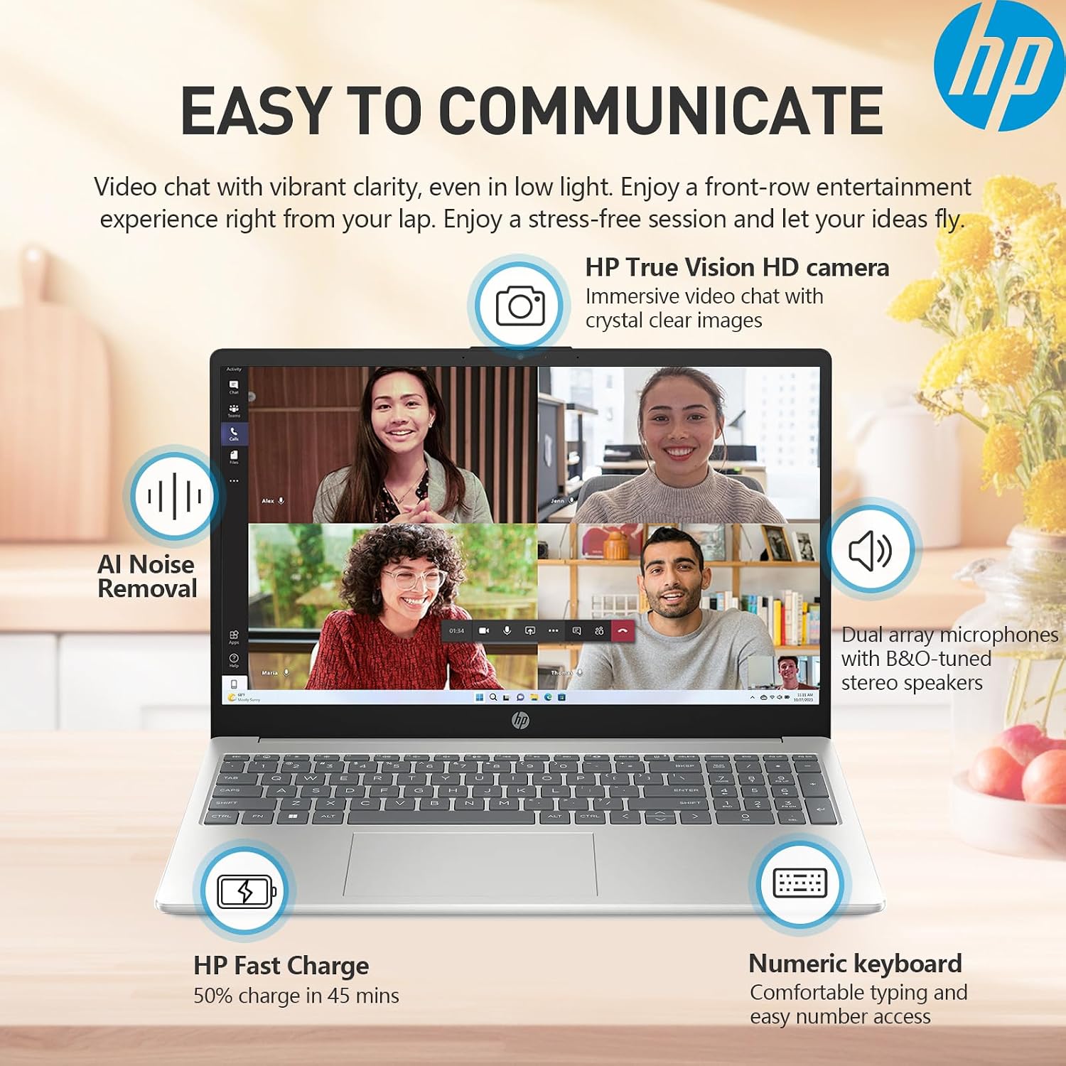 HP 15.6 Laptop Touchscreen Computer, Intel 10-Core i5, Touch Screen Laptop 15 Inch, 64GB RAM 2TB SSD, Windows 11 Pro, 10-Key Number Pad, Killer Wi-Fi 6E