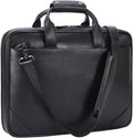 Leather Slim Briefcase for Men 14' - 16' Laptop Crossbody Messenger Bag Business Work Lawyer Attache Case