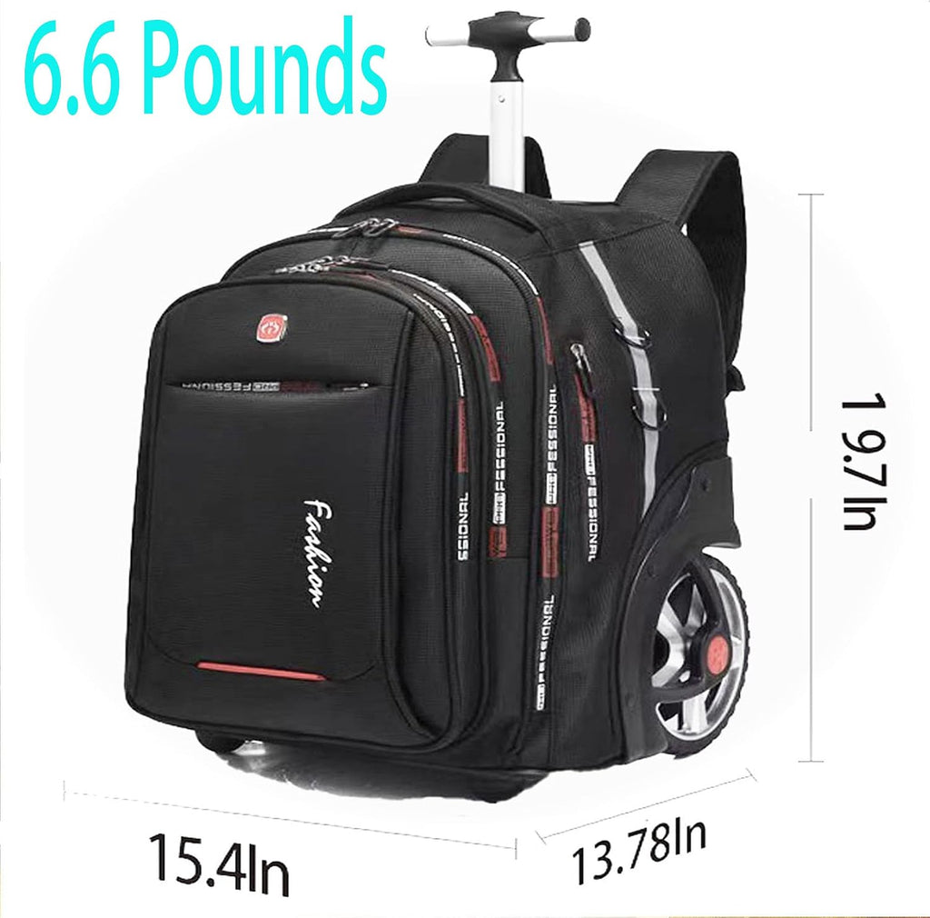 22 Inch Rolling Backpack with Wheels for Travel, 55 L Large Capacity Wheeled Backpacks, Roller Backpack with 15.6 Inch Laptop Waterproof Compartment
