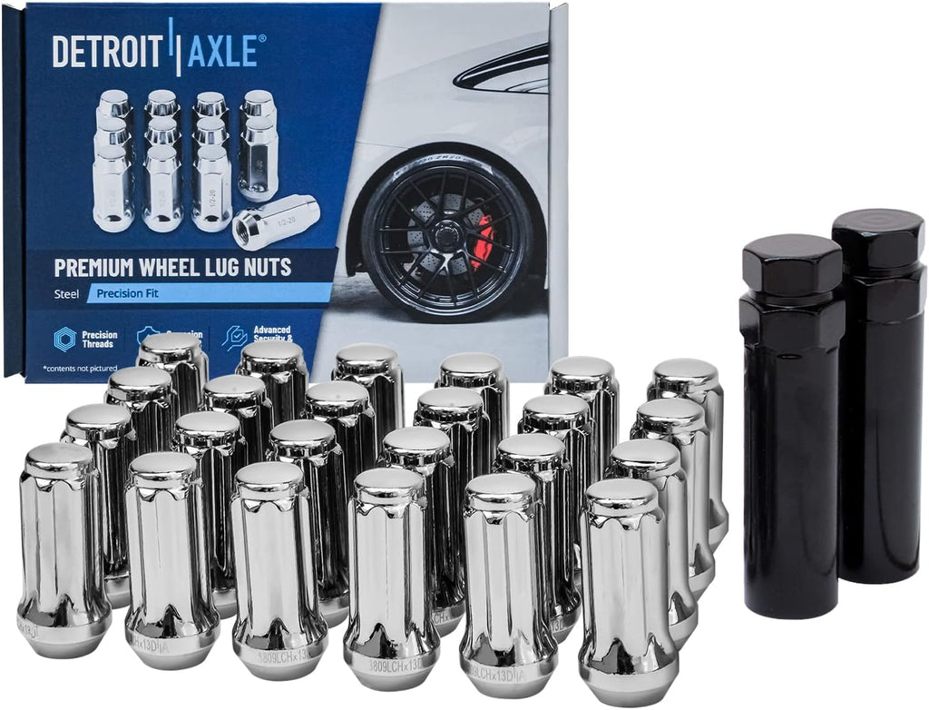 Detroit Axle - Brake Kit for Buick Enclave Chevrolet Traverse GMC Acadia Limited Saturn Outlook, Front and Rear Disc Brake Rotors Wheel Bearings Hubs Wheel Lug Nuts Socket Keys Replacement