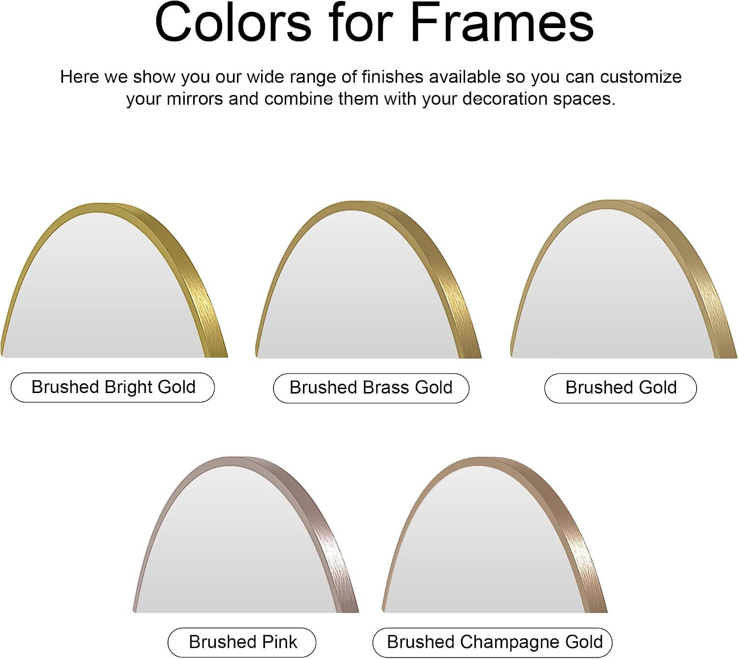 Recessed Medicine Cabinet Mirror,Brushed Brass Gold Arched Medicine Cabinet with Mirror for Bathroom,Metal Edge Mirrored Medicine Cabinets,in Wall Arch Mirrored Cabinets with Storage 16x31