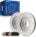 KAX Front Brake Kit for Toyota Highlander 2001 2002 2003 2004 2005 2006 2007, 11.64inch Brake Rotors Pads Kit, #31266+D884 Front Brakes