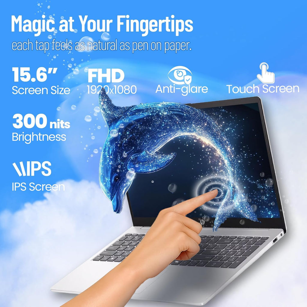 HP 15.6 Touchscreen Laptop Computer • 15.6' FHD IPS Disaplay • Intel 10-Core i7-1355U • Wi-Fi 6 • AI Noise Removal • Copilot • HD Webcam • w/AI Voice Recorder • Win 11 Pro • (16 GB RAM, 512GB SSD)