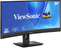 ViewSonic VG3456CA 34 Inch 1440p Ultrawide Docking Monitor, Curved IPS Display for Smooth Home and Office Productivity, Full Ergonomic Adjustability, 100W USB-C, RJ45, and HDMI Inputs