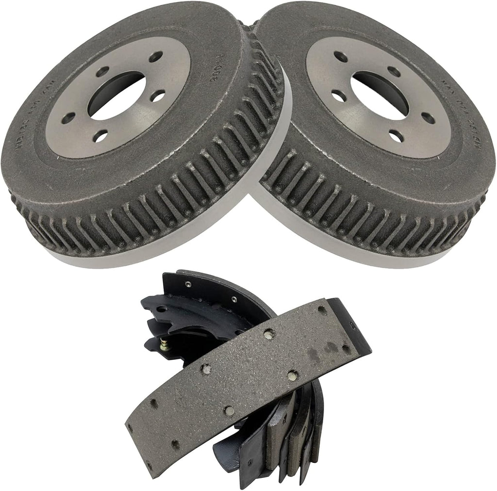 TRQ Rear Brake Shoe Pad & Rotor Kit Set Pair for 95-03 Windstar