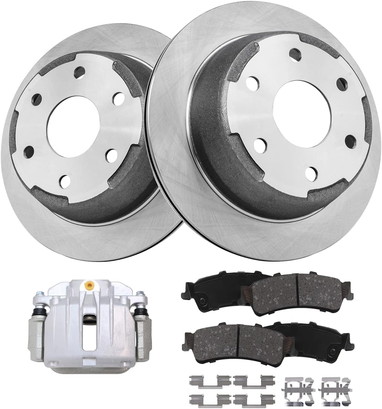 Detroit Axle - Rear Brake Kit for Chevy GMC Silverado Sierra 1500 Astro Tahoe Safari Yukon Disc Brake Rotors Brake Caliper Ceramic Brakes Pads Replacement