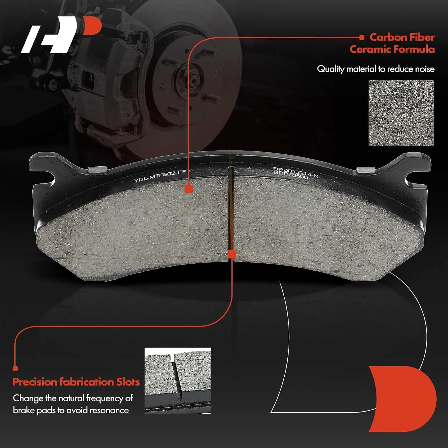 A-Premium 12.99 inch (330mm) Rear Vented Disc Brake Rotors + Ceramic Pads Kit Compatible with Select Chevy, GMC and Hummer Models - Silverado 1500 HD, 2500, Suburban, Sierra 1500, Yukon XL 2500, H2
