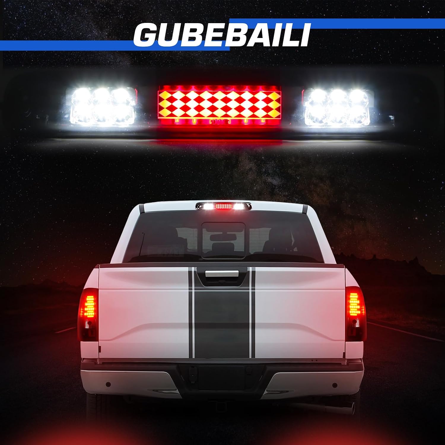 LED Tail Light + 3rd Brake Light Kit Fit for Chevy Silverado & for GMC Sierra 1500 2500 HD 2003-2006, Silverado Sierra 3500 2004-2006, Silverado/Sierra Classic Models 2007, Black Housing Smoke Lens