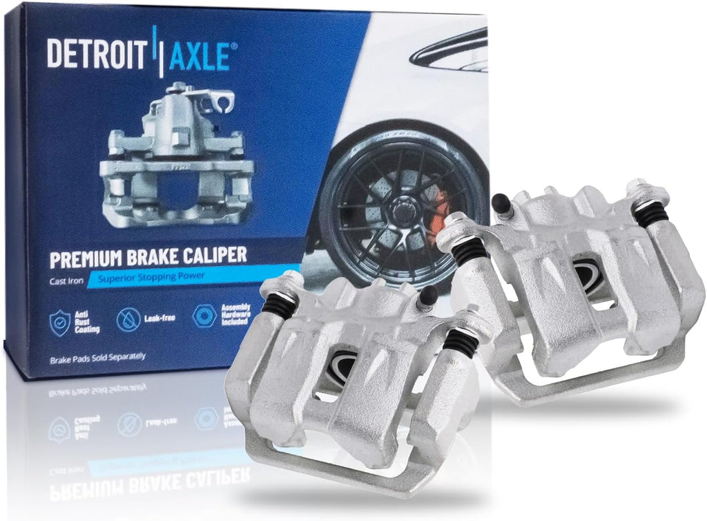 Detroit Axle - 12.21 inch (313mm) Rear Disc Brake Rotors Calipers w/Brackets Ceramic Pads Replacement for 2005-2010 Honda Odyssey - 8pc Set