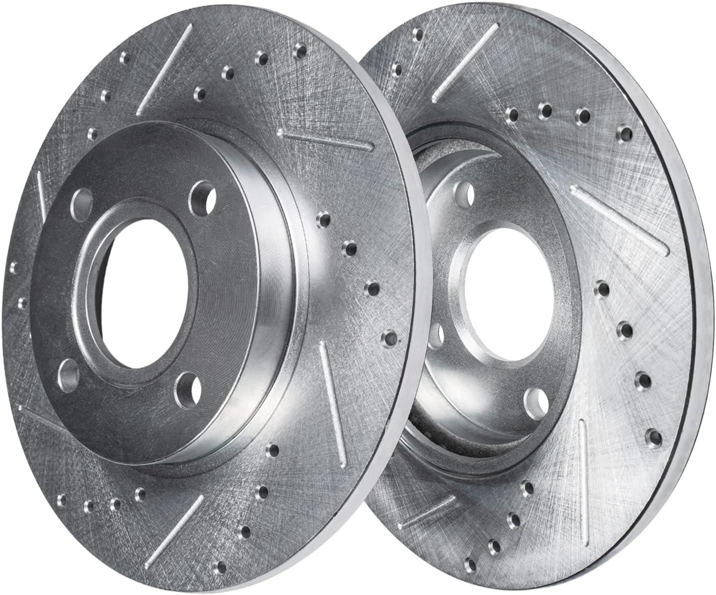 Detroit Axle - 2.0L 8pc Brake Kit for 2018-2022 Ford EcoSport Drilled and Slotted Brake Rotors Ceramic Brakes Pads with Hardware 2019 2020 2021 Replacement : 11.81' inch Front & 10.67' inch Rear Rotor