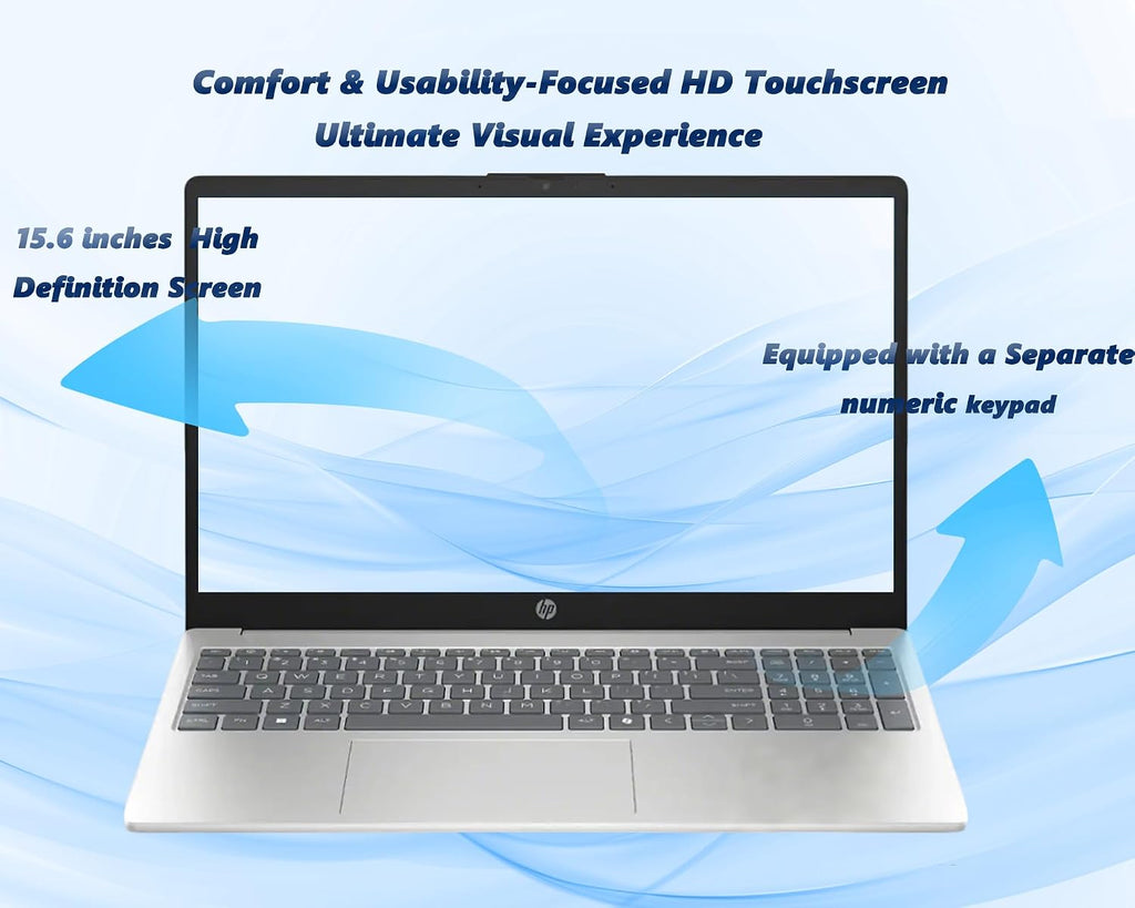 HP 15.6' Touchscreen Laptop for Students, Intel Core i3, 16GB RAM|1TB SSD, Lightweight, Long Battery Life, Perfect for Online Classes, Homework & Campus Use, Webcam/Mic, Wi-Fi 6, ROKC Docking Bundle