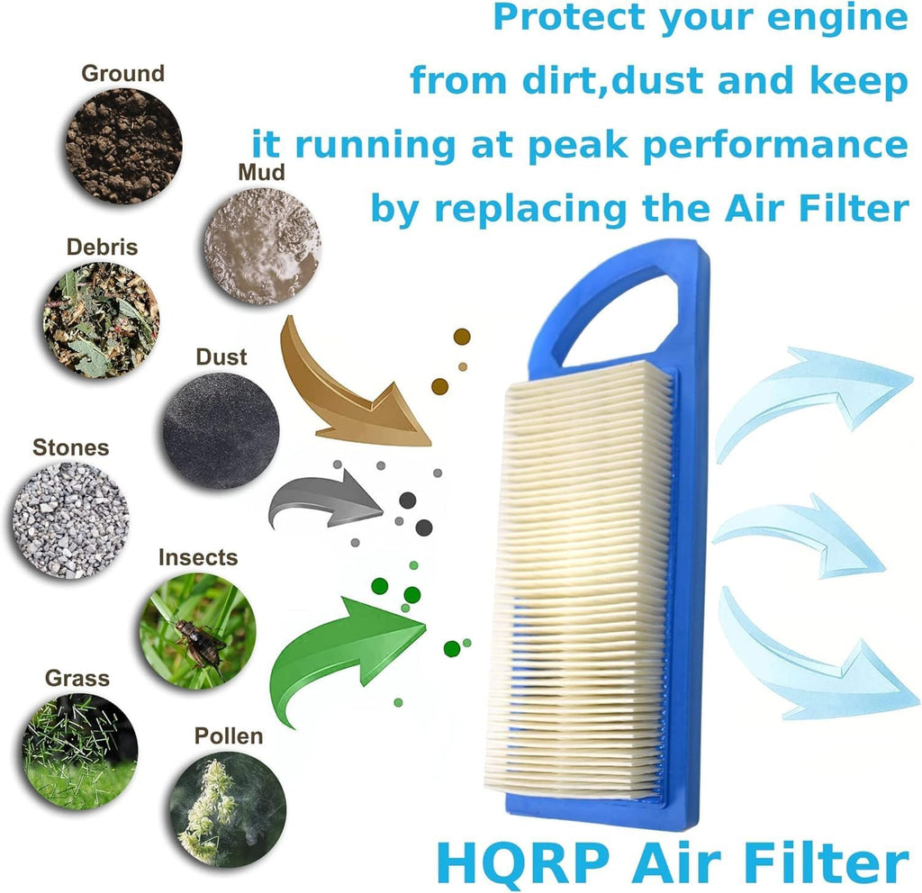 HQRP 20-pack Air Filter compatible with John Deere Z225 Zero Turn Lawn Mower, 102 105 115 L100 L107 L108 LA100 LA105 LA110 LA115 X110 X120 X145 Lawn Tractor, parts GY20573 M149171 Replacement