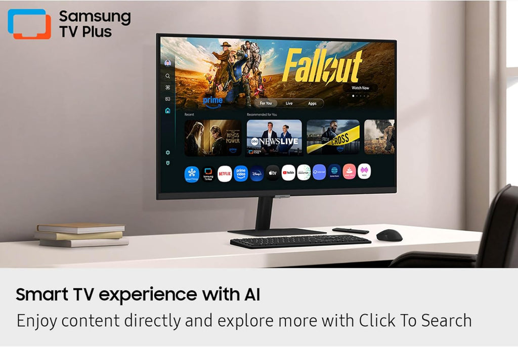 Samsung 32' Smart Monitor M7 (M70F) 4K UHD Display, Samsung Vision AI, Smart TV Apps, Gaming Hub, USB-C, HDMI and USB-A, Black, LS32FM702UNXZA, 2025 (Renewed)