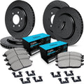 R1 Concepts Front and Rear Brake Kit Fits 2012-2020 Ford F-150| Ceramic Pads, Drilled Slotted Rotors| Hardware| 13.8' Front & 13.7' Rear