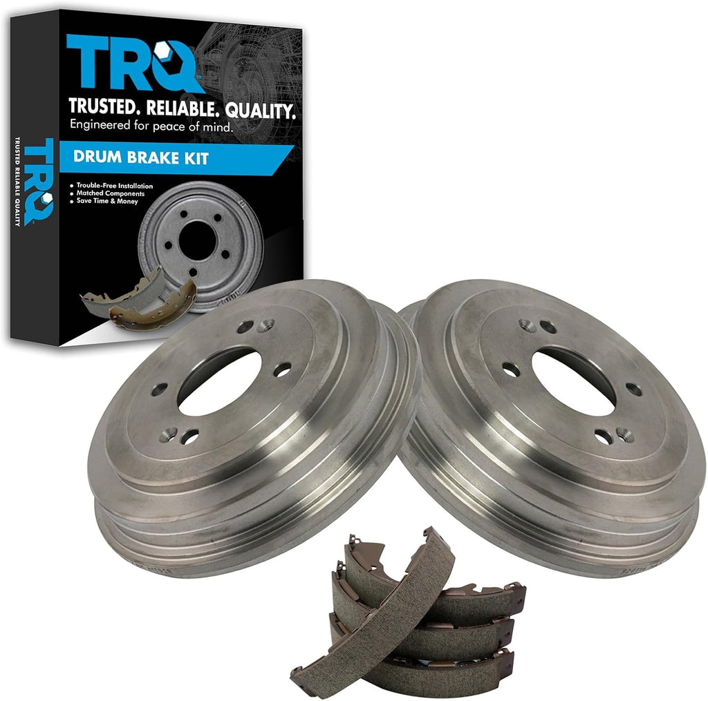 TRQ Rear Brake Drum & Shoe Kit Set for 2006-2011 Hyundai Accent / 2006-2011 Kia Rio / 2006-2011 Kia Rio5