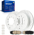 KAX Rear Brake Kit for Toyota Tundra 2007-2011 2013-2021, Sequoia/Land Cruiser 2008-2011 2013-2021, Lexus LX570 2008 2009 2010 2011 2013-2021, 13.58inch Brake Rotors Pads Kit